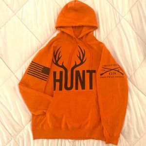 Grunt Style flag sleeve orange hoodie